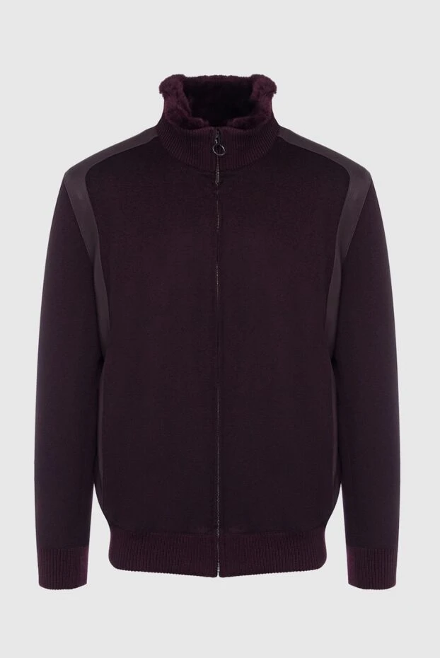 Seraphin man jacket with cashmere and leather purple for men buy with prices and photos 162492 - photo 1