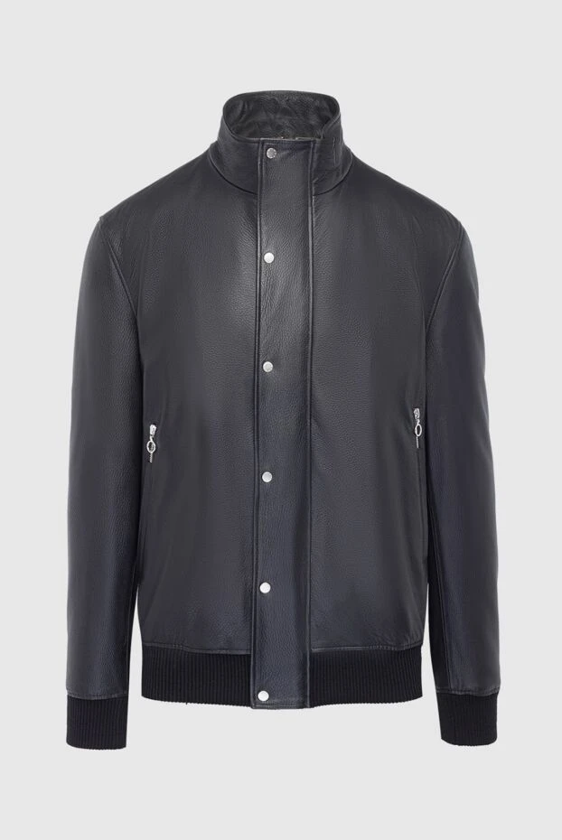 Black leather jacket for men