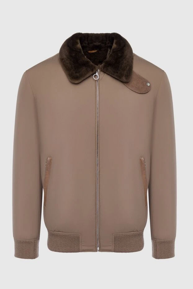 Seraphin мужские куртка на меху из нейлона и кожи бежевая мужская купить с ценами и фото 162497 - фото 1