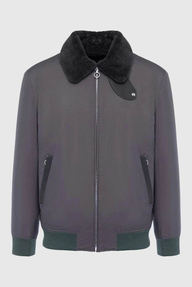 Seraphin man jacket with fur in nylon and leather gray for men buy with prices and photos 162498 - photo 1