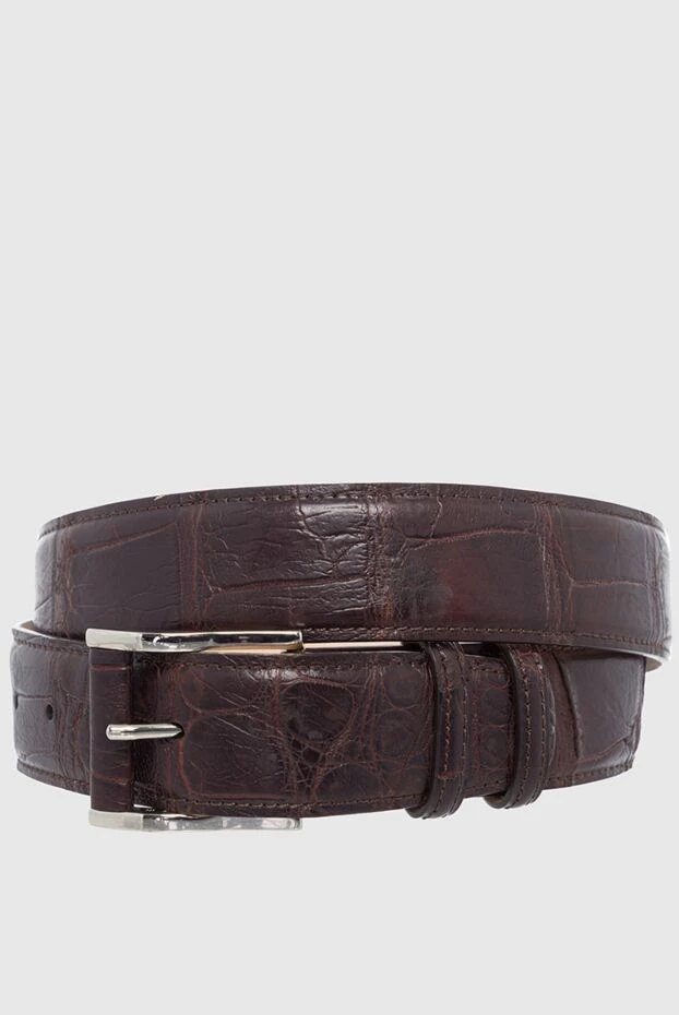 Cesare di Napoli man crocodile leather belt burgundy for men 162502 - photo 1