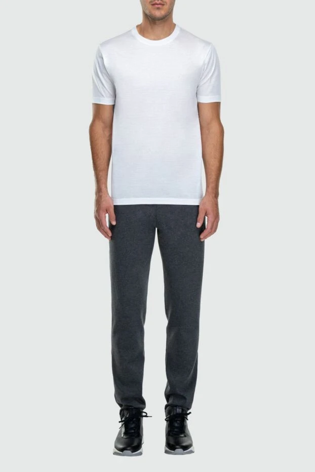 Cesare di Napoli мужские футболка из хлопка белая мужская купить с ценами и фото 162524 - фото 2