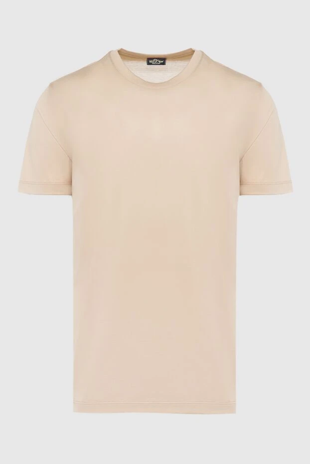 Cesare di Napoli мужские футболка из хлопка бежевая мужская купить с ценами и фото 162527 - фото 1