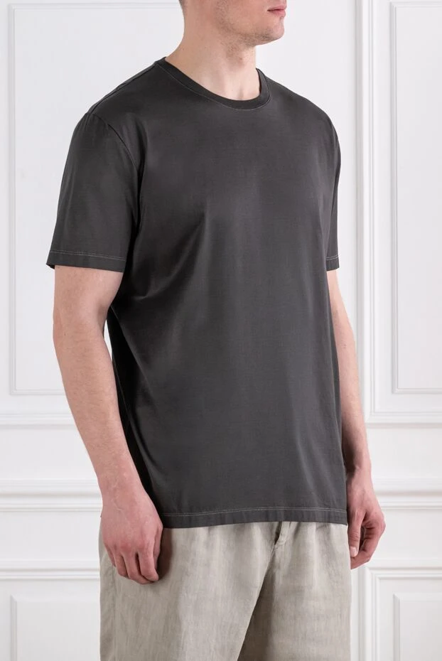 Cesare di Napoli men's gray t-shirt with a soft fit and a basic silhouette (markdown) 197968 - photo 3