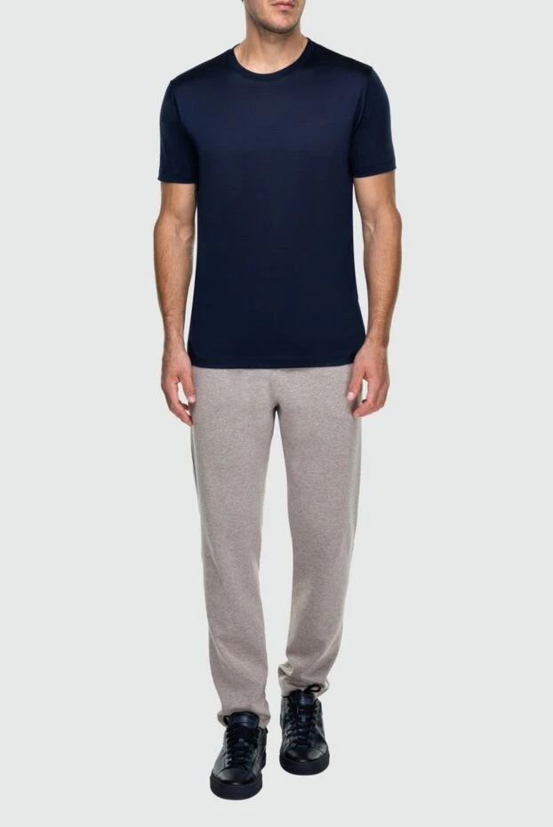 Cesare di Napoli мужские футболка из хлопка синяя мужская купить с ценами и фото 162528 - фото 2