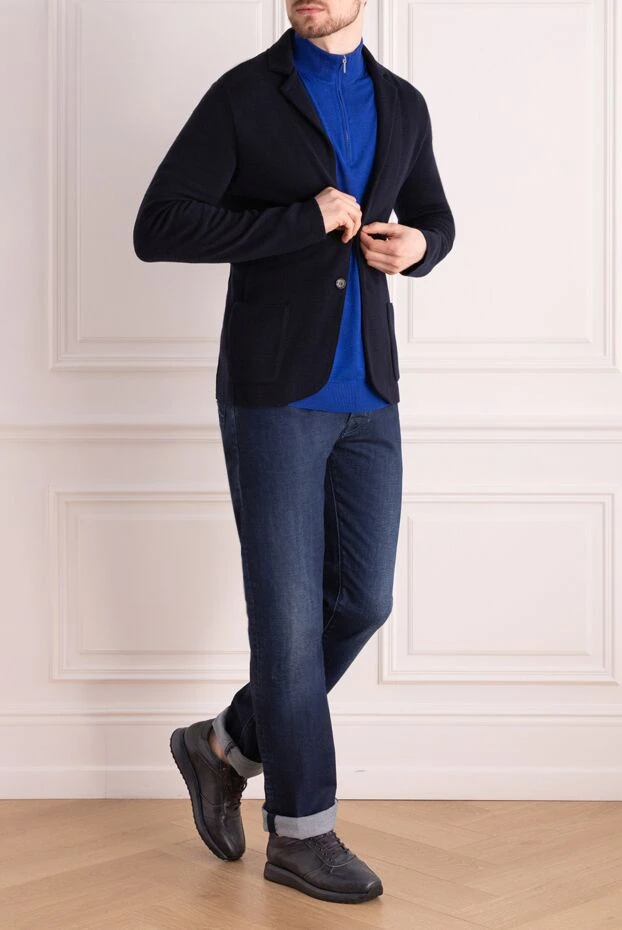 Tombolini man men's wool cardigan blue buy with prices and photos 162547 - photo 2