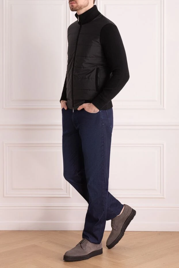 Cesare di Napoli man men's cardigan made of wool and polyester, black buy with prices and photos 162557 - photo 2