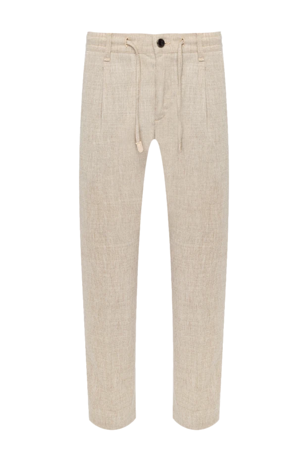 Beige wool and cashmere pants for men