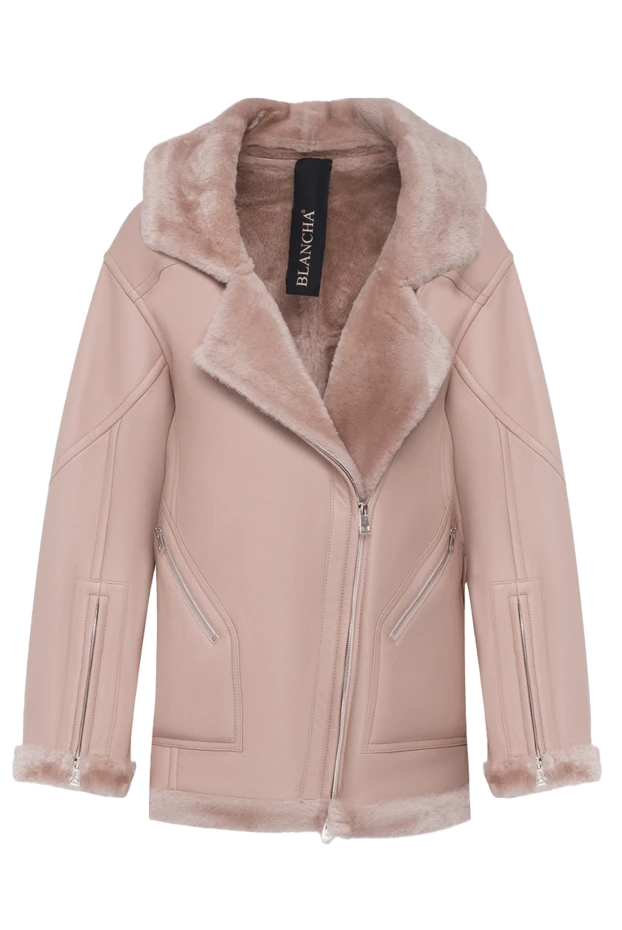 Blancha woman women's sheepskin coat made of genuine leather and fur, pink buy with prices and photos 162572 - photo 1