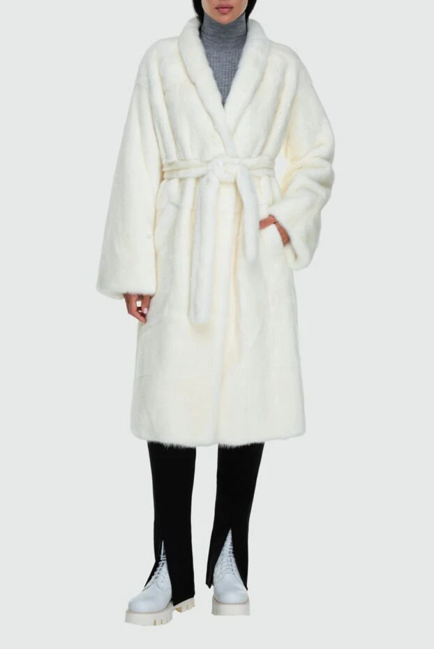 Blancha woman women's white natural fur coat buy with prices and photos 162573 - photo 2