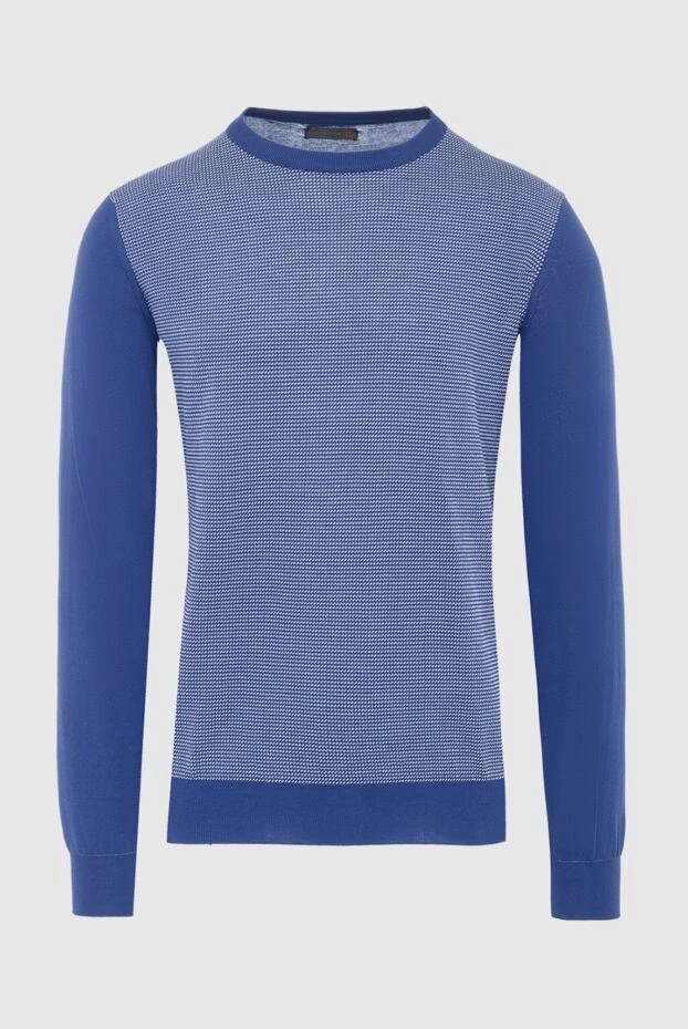 Corneliani man cotton short sleeve jumper blue for men buy with prices and photos 162580 - photo 1