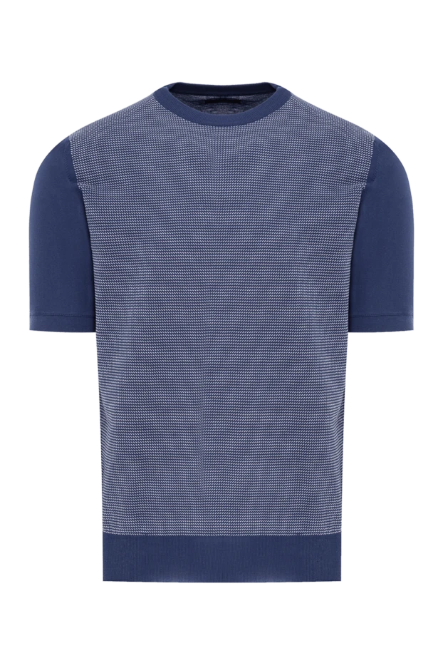 Short sleeve jumper with melange pattern in breathable cotton - photo 1