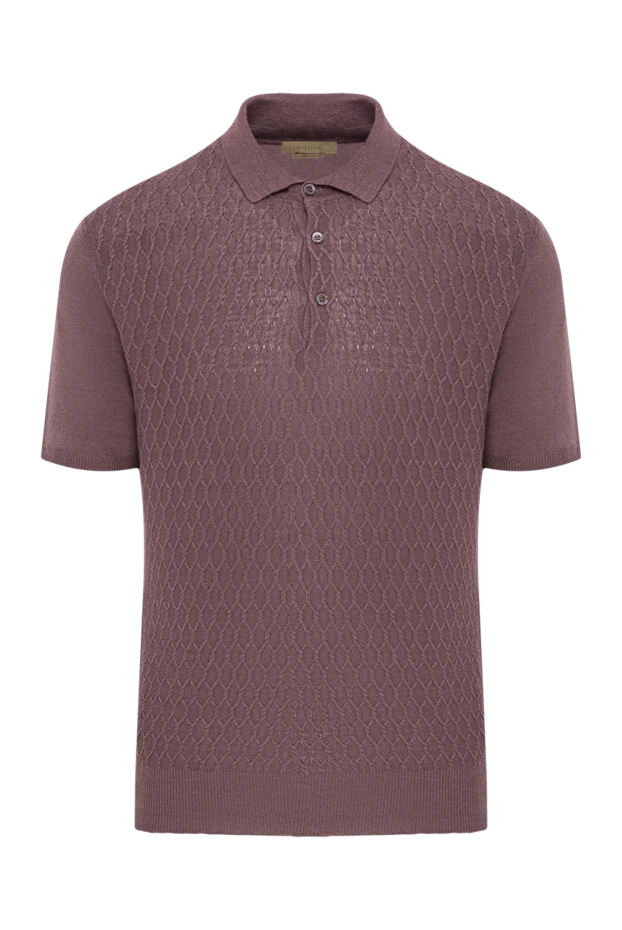 Cotton polo shirt with 3D diamond pattern - photo 1