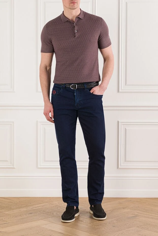 Corneliani cotton polo shirt with 3d diamond pattern 162581 - photo 2