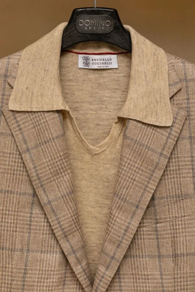 Піджак із шовку бежевий чоловічий - фото 2