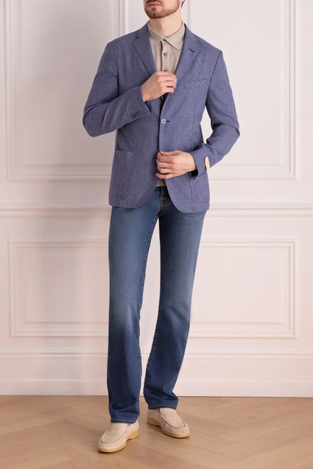 Corneliani мужские пиджак из шерсти синий мужской купить с ценами и фото 162595 - фото 2