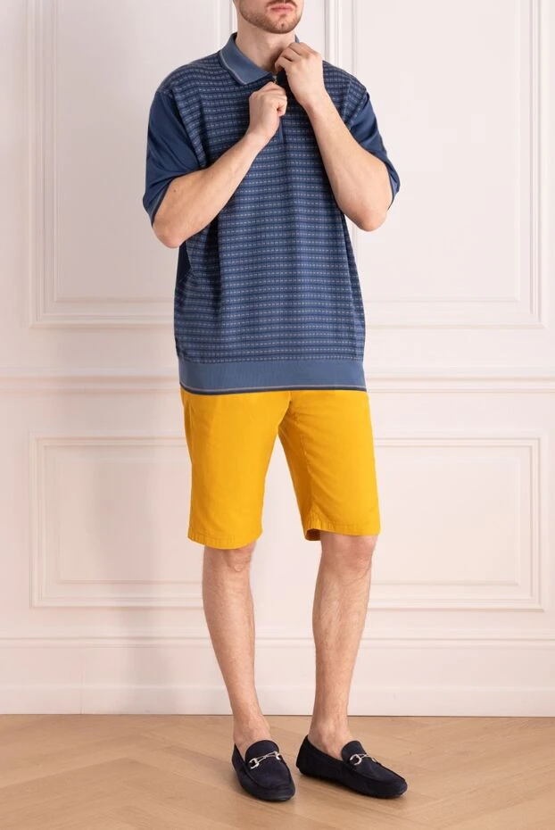 Corneliani man cotton and linen shorts yellow for men 162596 - photo 2