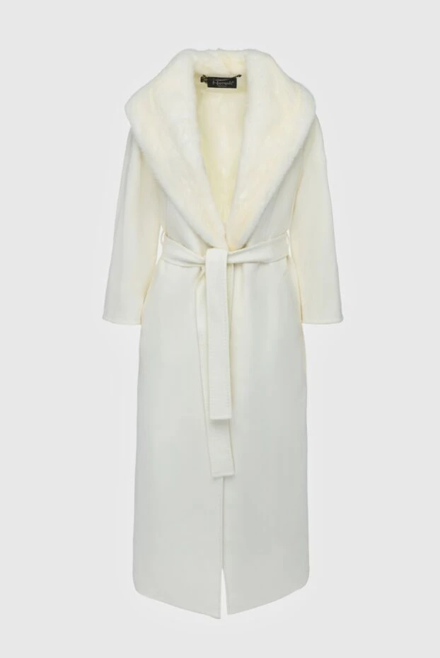 Heresis woman white wool and fur coat for women buy with prices and photos 162627 - photo 1