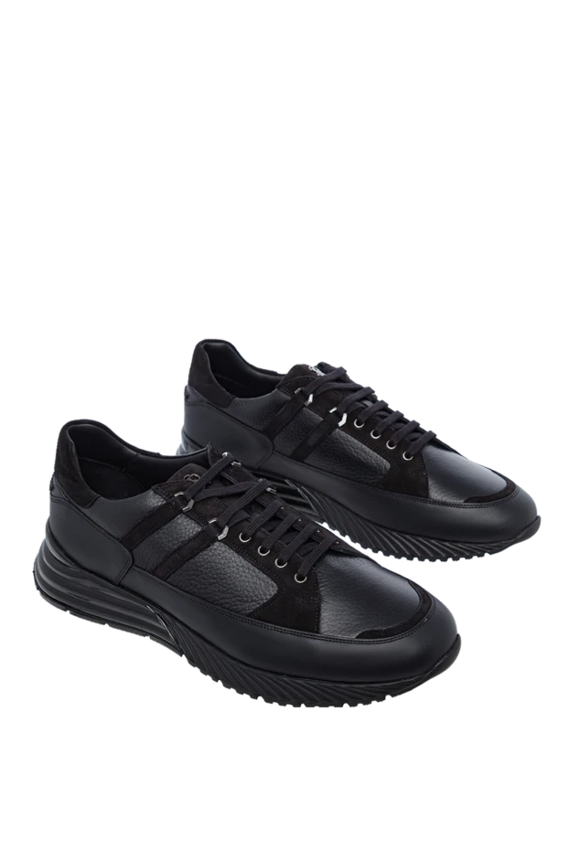 Stefano Ricci кросівки зі шкіри чорні чоловічі 162635 - фото 3
