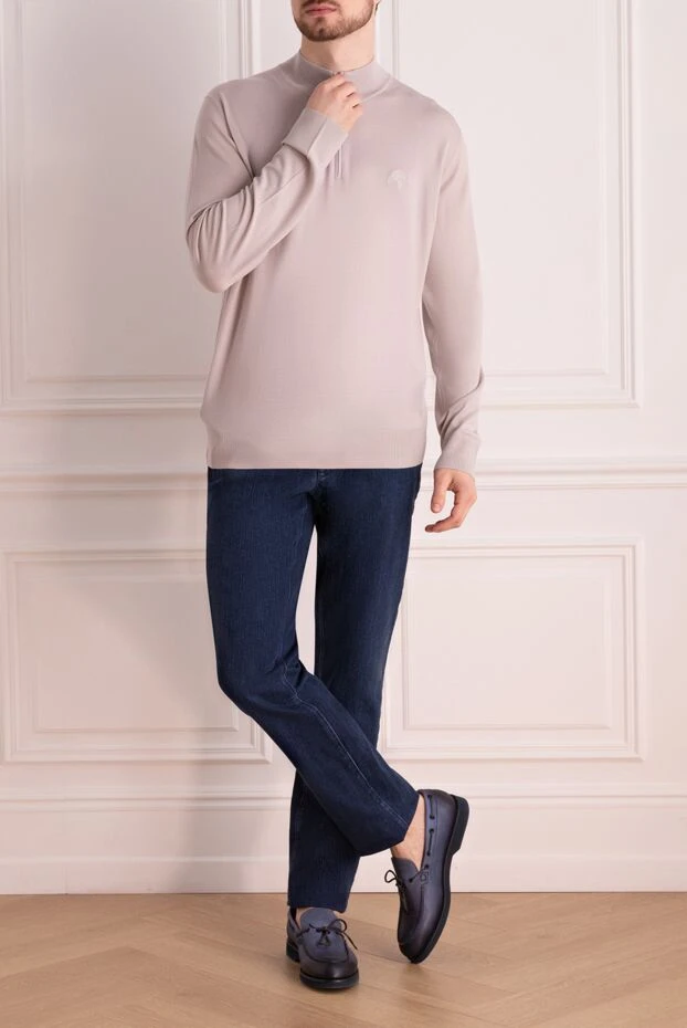 Stefano Ricci тройер з вовни бежевий чоловічий 162660 - фото 2