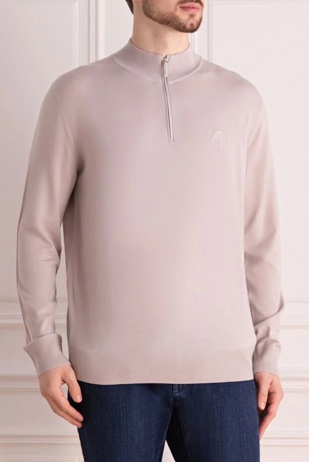 Stefano Ricci тройер з вовни бежевий чоловічий 162660 - фото 3