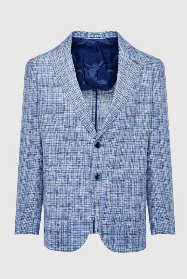Lubiam мужские пиджак из шелка и шерсти голубой мужской купить с ценами и фото 162706 - фото 1
