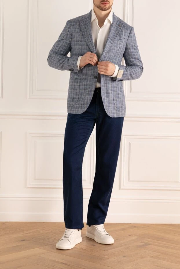 Lubiam man blue silk and wool jacket for men buy with prices and photos 162706 - photo 2