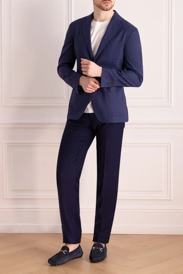 Lubiam мужские брюки из шерсти синие мужские купить с ценами и фото 162725 - фото 2