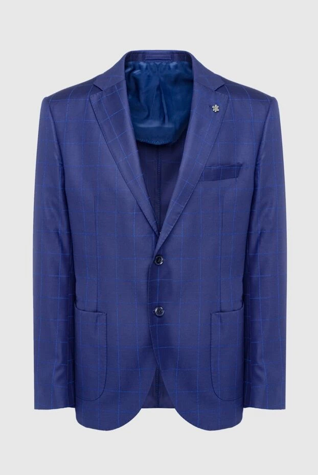 Lubiam мужские пиджак из шерсти синий мужской купить с ценами и фото 162730 - фото 1