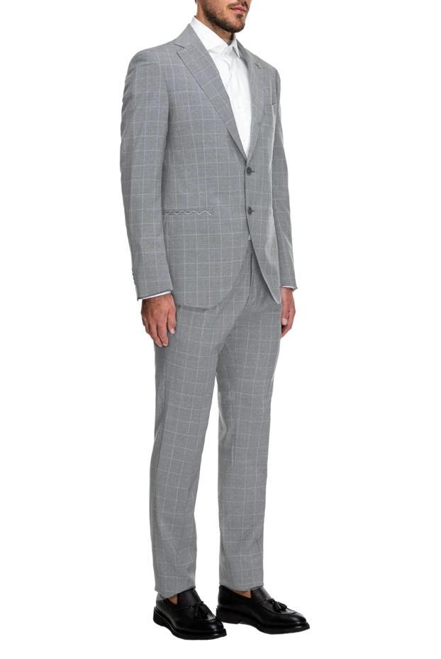 Lubiam man men's suit made of wool blue 162762 - photo 3