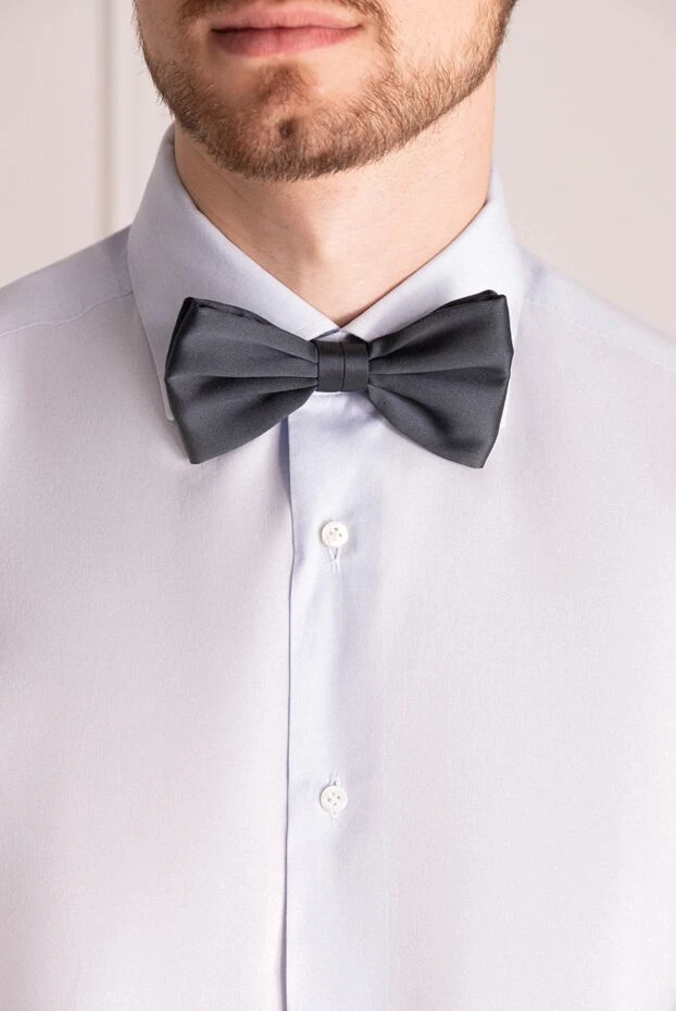 Stefano Ricci краватка-метелик з шовку чорна чоловіча 162796 - фото 2