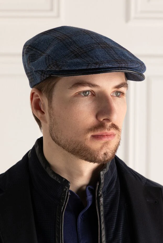 Stefano Ricci кепка з вовни, кашеміру та льону синя чоловіча 162804 - фото 2