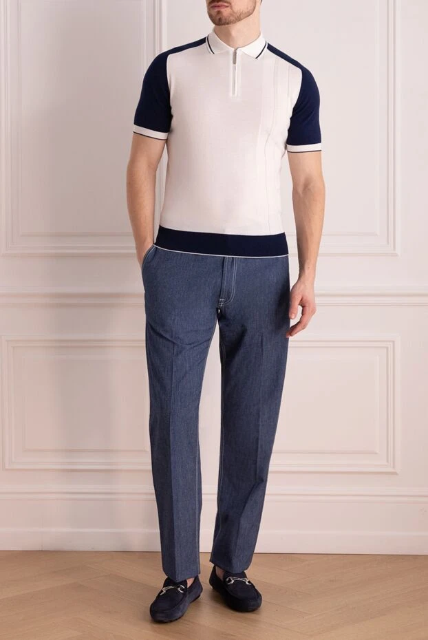 Stefano Ricci поло из хлопка белое мужское 162811 - фото 2