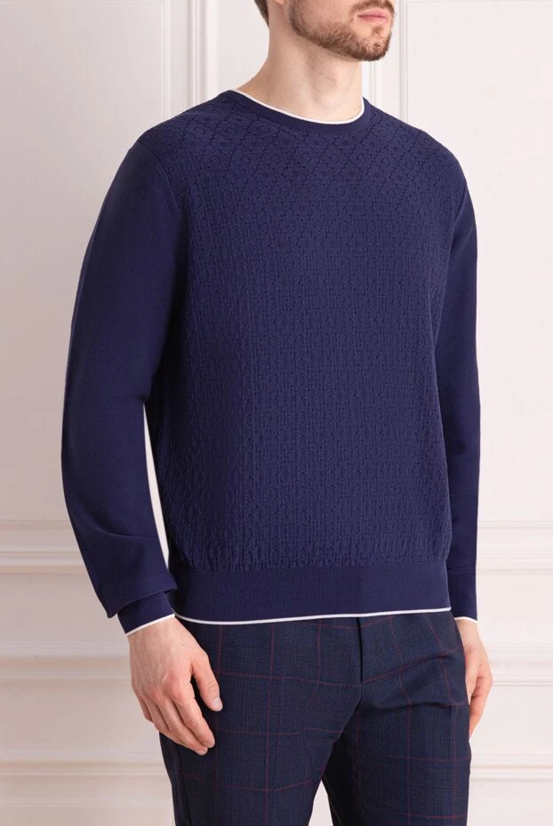 Stefano Ricci джемпер из хлопка фиолетовый мужской 162813 - фото 3