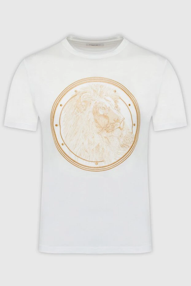 Футболка из хлопка и модала белая мужская - фото 1