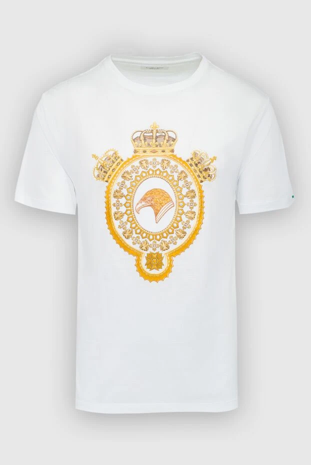 Футболка из хлопка и модала белая мужская - фото 1