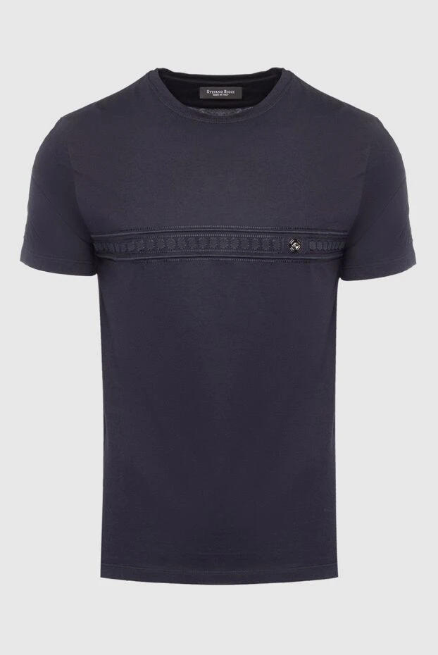 Футболка з бавовни та модала чорна чоловіча - фото 1