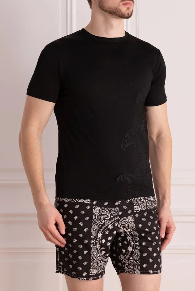 Stefano Ricci футболка з бавовни чорна чоловіча 162824 - фото 3