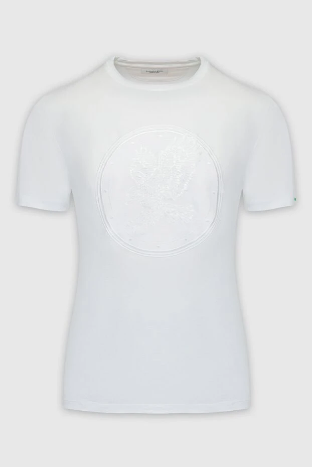 Футболка из хлопка и модала белая мужская - фото 1