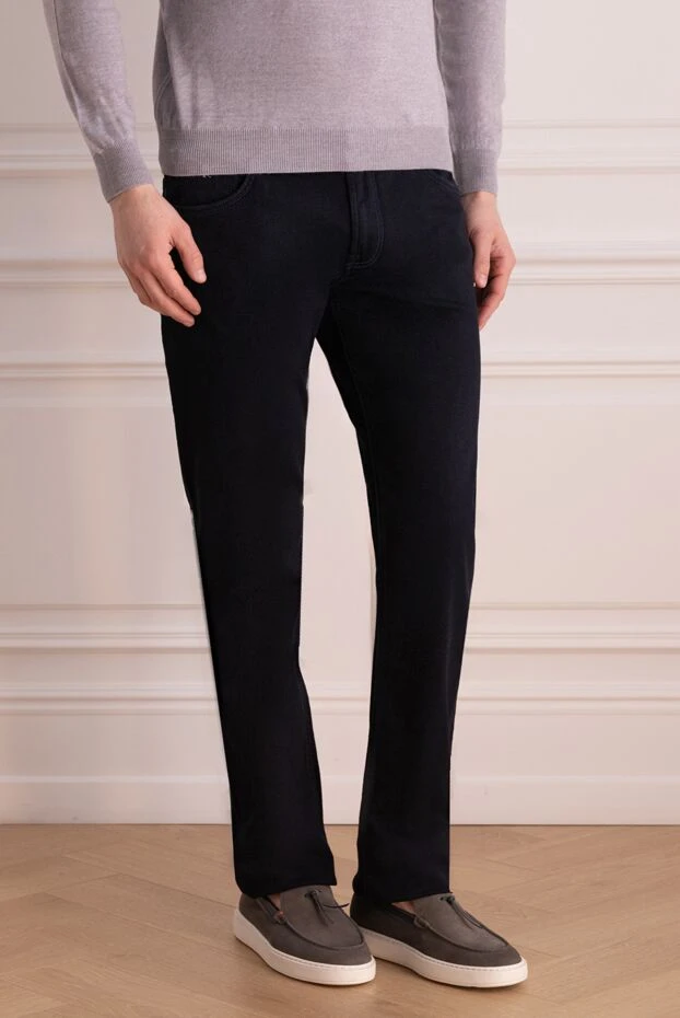 Stefano Ricci джинсы из хлопка синие мужские 162858 - фото 3