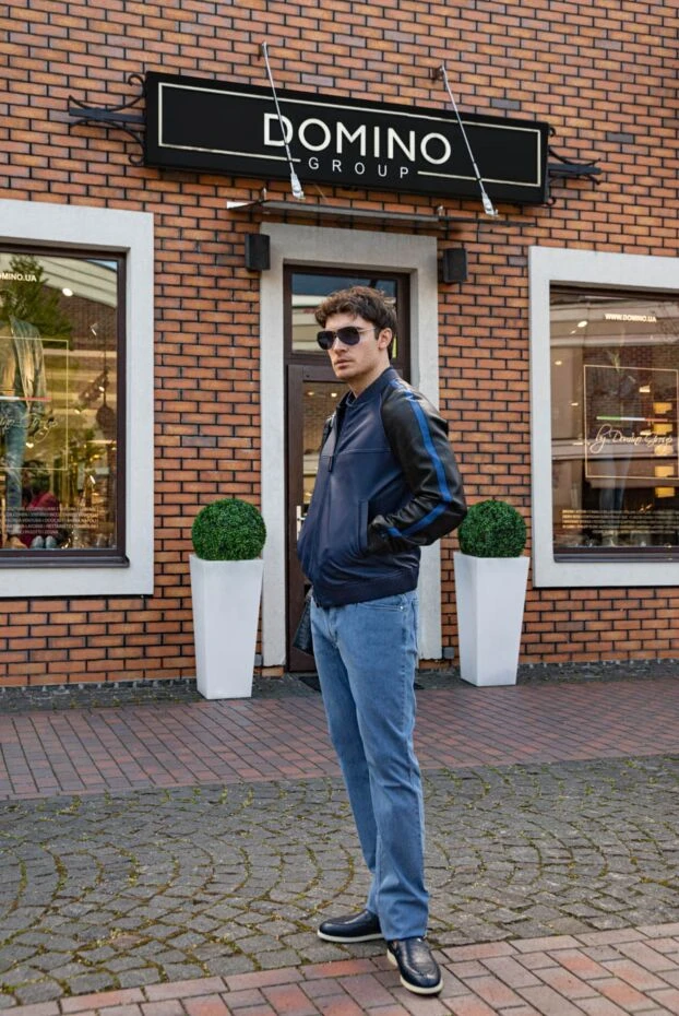 Stefano Ricci джинси чоловічі сині прямого крою бавовна 162866 - фото 2