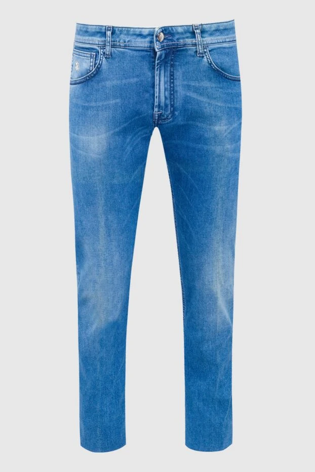 Stefano Ricci джинсы из хлопка с эластаном синие мужские 162870 - фото 1