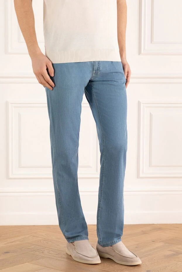 Stefano Ricci blue cotton and tencel jeans for men 162873 - photo 3