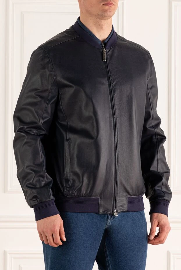 Stefano Ricci blue leather and silk jacket for men 162892 - photo 3
