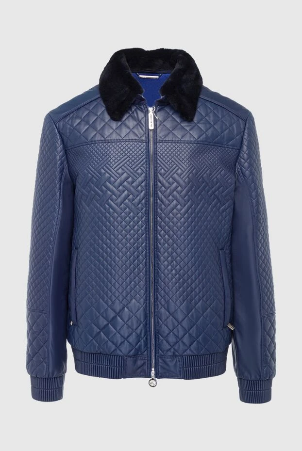 Leather jacket blue for men - photo 1