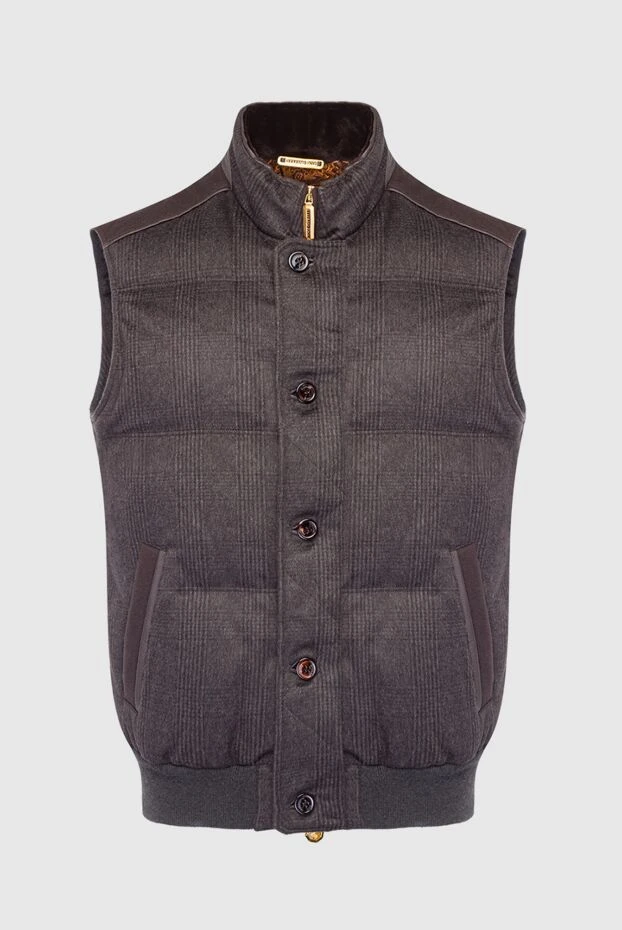 Жилет з кашеміру коричневий чоловічий - фото 1