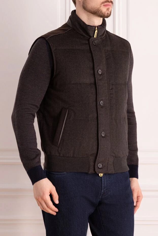 Stefano Ricci жилет з кашеміру коричневий чоловічий 162909 - фото 3