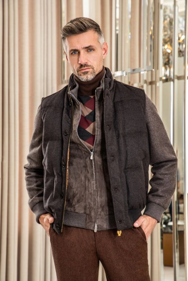 Stefano Ricci жилет з кашеміру коричневий чоловічий 162909 - фото 3