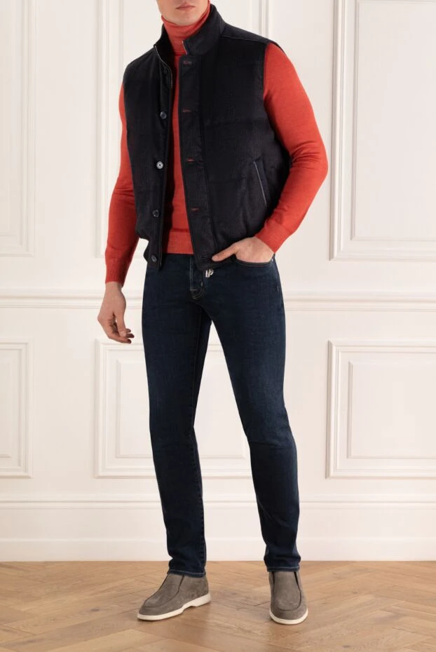 Stefano Ricci жилет з кашеміру синій чоловічий 162910 - фото 2