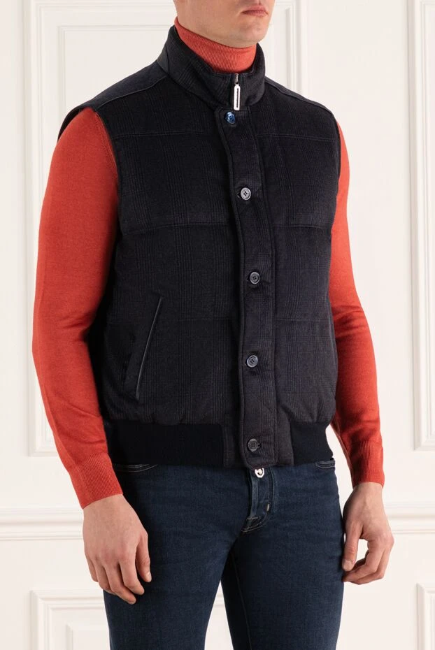 Stefano Ricci жилет з кашеміру синій чоловічий 162910 - фото 3